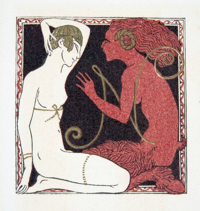 Bogstav N, fra Personages de Comedie, pub. 1922 (stenciltryk) af Francois Louis Schmied