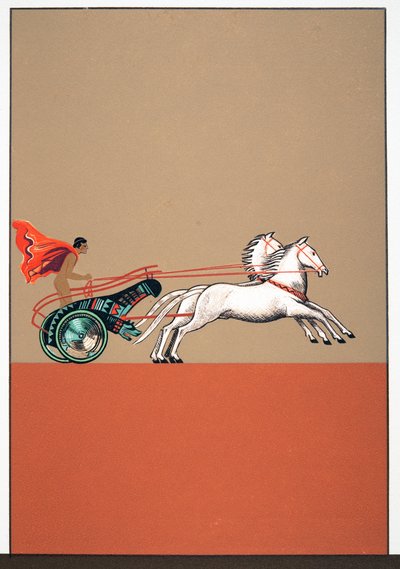 Man and Chariot, Illustration fra Prometheus Enchained by Aeschylus, pub. 1941 (stenciltryk) af Francois Louis Schmied