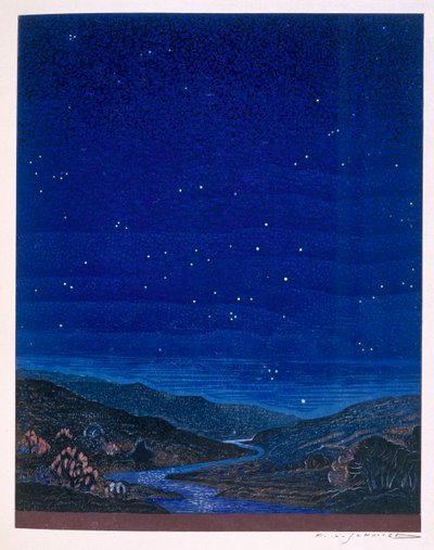 Nattelandskab, illustration fra Rudyard Kiplings 