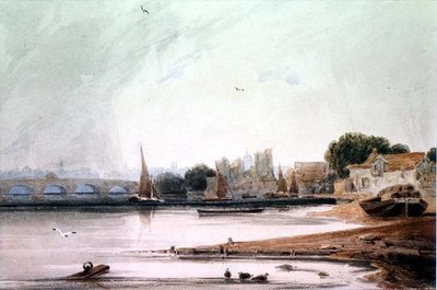 Lambeth Palace og Westminster Bridge af Francois Louis Thomas Francia