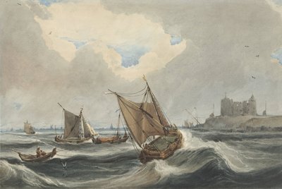 Skibe foran havnen i Vlissingen af Francois Louis Thomas Francia