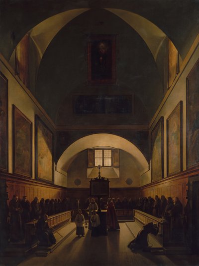 Kapucinerkirkens kor i Rom, 1814-15. af Francois Marius Granet