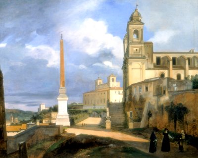 Bjergenes Treenighed og Medici-villaen, Rom, 1808 af Francois Marius Granet