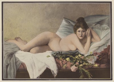 Faldende blomster fra en elsker (farve litho) af Francois Maurice Lard