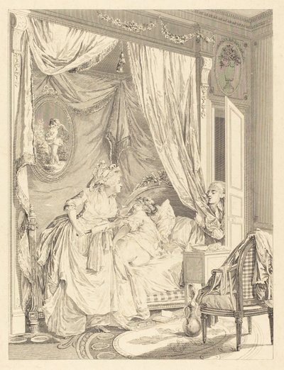 Tilbageslaget af Francois Nicolas Barthelemy Dequevauviller after Nicolas Lavreince