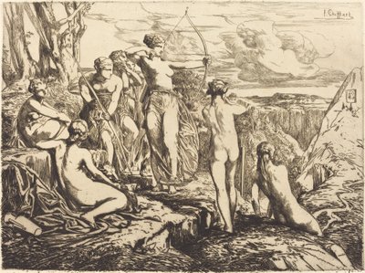 Diana og hendes nymfer af Francois Nicolas Chifflart