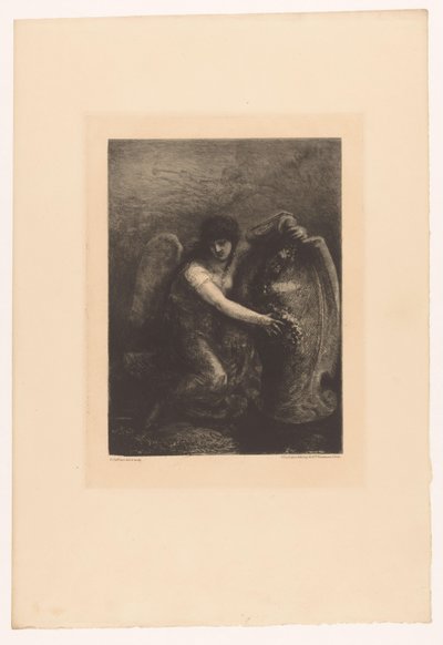 Engel med skjold af Francois Nicolas Chifflart