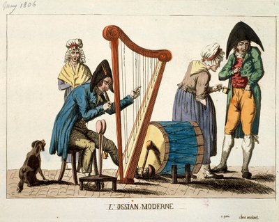 Karikatur af moderne Ossian, af Francois Nicolas Martinet af Francois Nicolas Martinet