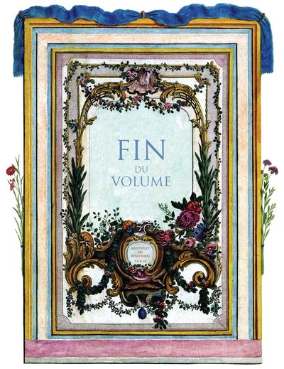 Slutningen af ​​bindet af bogen "Fuglenes historie i deres tilsyneladende og følsomme aspekter"" af Francois Nicolas Martinet (1731-1800). Privat samling. af Francois Nicolas Martinet