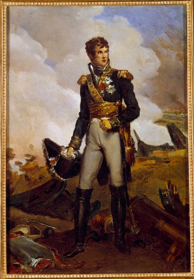 Portræt i foden af Jean Lannes, hertug af Montebello (1769-1809) marechal of Empire Maleri af Francois Gerard (1770-1837) 19. århundrede søn. 0,3x0,22 m af Baron François Pascal Simon Gérard