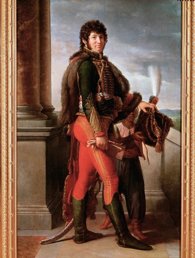 Portræt af Joachim Murat i husaruniform, detaljer (olie på lærred af Baron François Pascal Simon Gérard