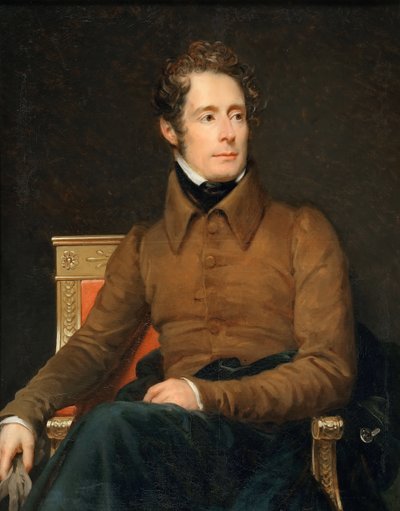 Portræt af Alphonse-Marie-Louis de Prat de Lamartine af Francois Pascal Simon Gerard