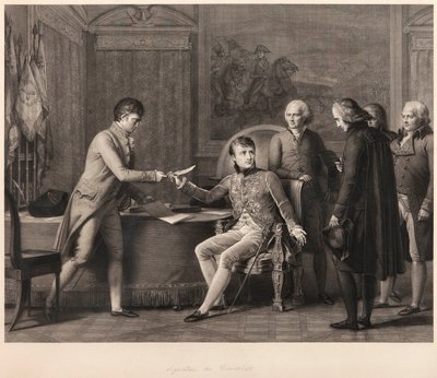 Underskrivelsen af konkordatet mellem Frankrig og Den Hellige Stol den 15. juli 1801 af Francois Pascal Simon Gerard