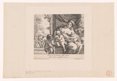 Maria med barn, Johannes Døberen og Lammet Scherzano i duoi Bambin (...) (titel på objekt) af Francois Perrier