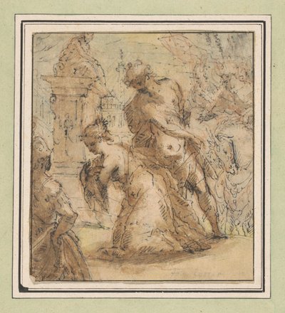 Halshugning af en helgen (Saint Catherine?) af Francois Perrier