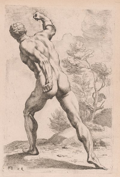 Borghese Gladiator, set bagfra [plade 29] af Francois Perrier