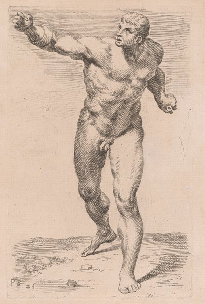 Borghese Gladiator, set forfra [plade 26] af Francois Perrier