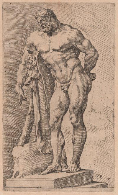 Farnese Hercules, trekvart visning drejet til venstre [plade 3] af Francois Perrier