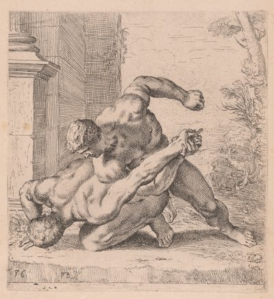 Medici Wrestlers, set fra siden, drejet til venstre [plade 36] af Francois Perrier