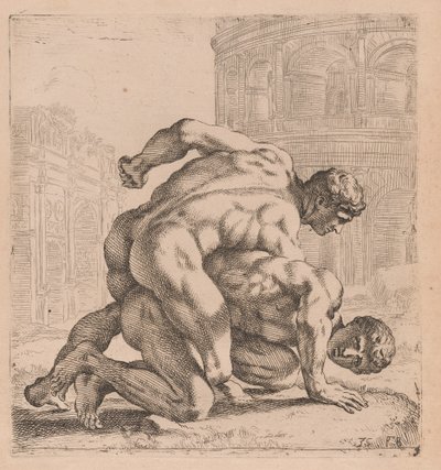 Medici Wrestlers, set fra siden, drejet til højre [plade 35] af Francois Perrier