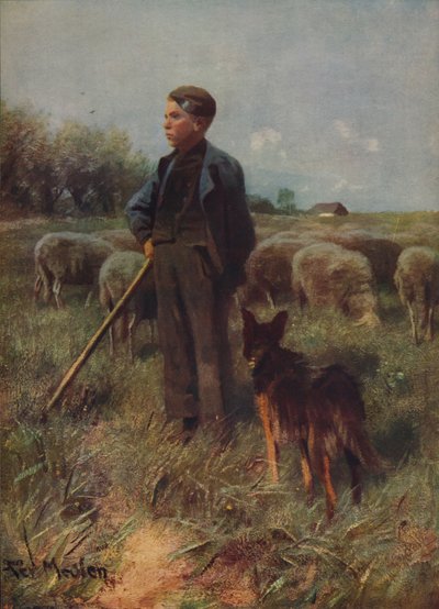 Den unge hyrde, c1915 af Francois Pieter ter Meulen