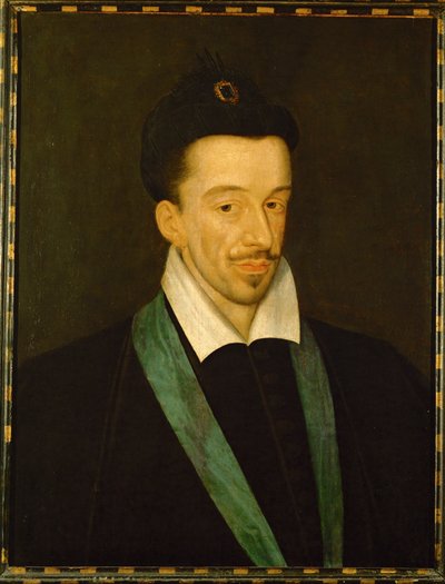 Henri III, konge af Frankrig, bærer det blå bånd af Saint Esprit-ordenen ... af François Quesnel
