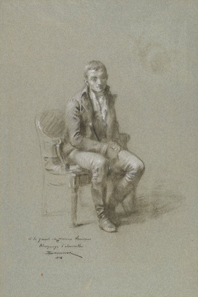 Siddende mandlig figur af Francois Schommer