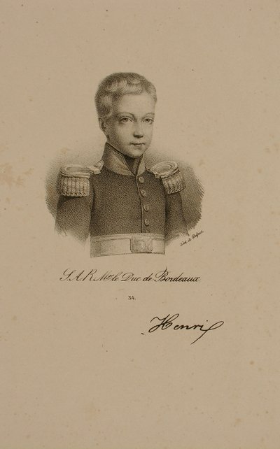 Henri Charles Ferdinand Marie Dieudonne af Frankrig, hertug af Bordeaux, greve af Chambord af Francois Seraphin Delpech