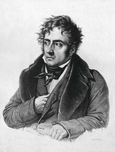 Portræt af Francois-Rene, vicomte de Chateaubriand (1768-1848), fransk forfatter, politiker, diplomat og historiker af Francois Seraphin Delpech