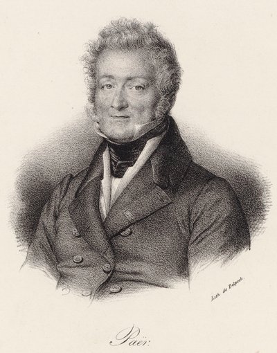Portræt af komponisten Ferdinando Paer 1771-1839, 1830. af Francois Seraphin Delpech