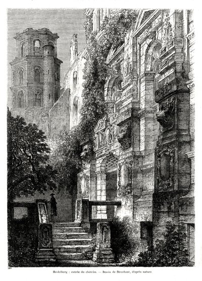 Heidelberg Slot, Tyskland, 1886 af Francois Stroobant