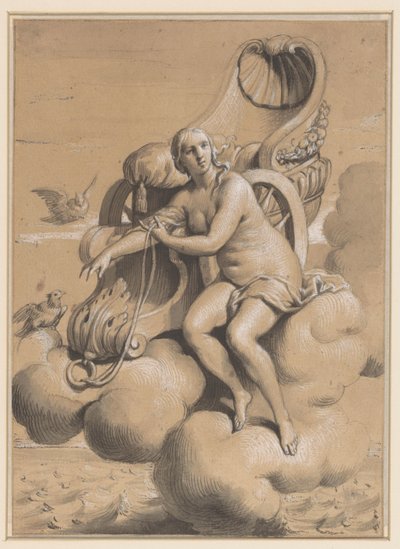 Venus sad ved siden af ​​sin vogn på skyerne af Francois Verdier