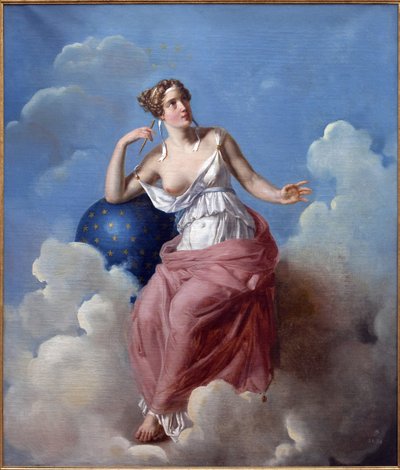 Astronomi. Maleri af Francois Vincent Latil (1796-1890), Olie på lærred af Francois Vincent Mathieu Latil