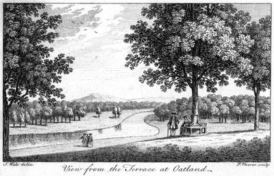 Udsigt fra terrassen ved Oatland, 1700-tallet. af Francois Vivares