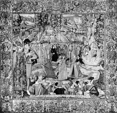 Festival til ære for de polske ambassadører i nærværelse af Catherine de Medici (1519-89) og Henri III (1551-89) af Francois after Quesnel