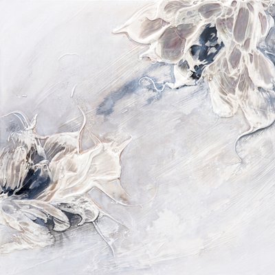 Abstrakte hvide blomster af Françoise Wattré