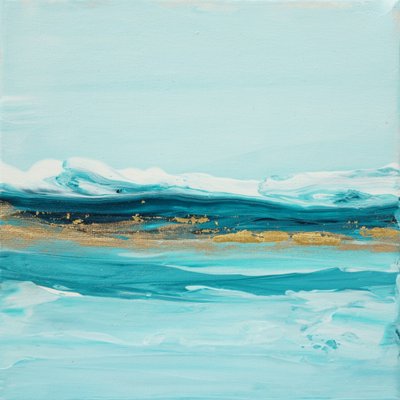 Aqua Gold Waves af Françoise Wattré