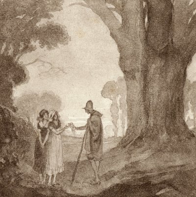 Illustration til The Scholar-Gipsy af Matthew Arnold (farve litho) af Frank Adams