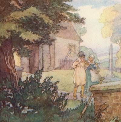 Illustration til The Scholar-Gipsy af Matthew Arnold (farve litho) af Frank Adams