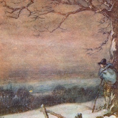 Illustration til The Scholar-Gipsy af Matthew Arnold (farve litho) af Frank Adams