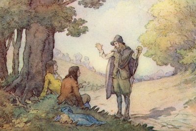 Illustration til The Scholar-Gipsy af Matthew Arnold (farve litho) af Frank Adams