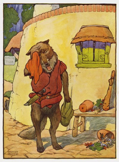 Illustration til De tre små grise af Frank Adams