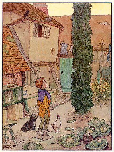Jack and the Beanstalk (farve litho) af Frank Adams