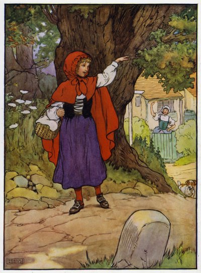 Rødhætte (farve litho) af Frank Adams