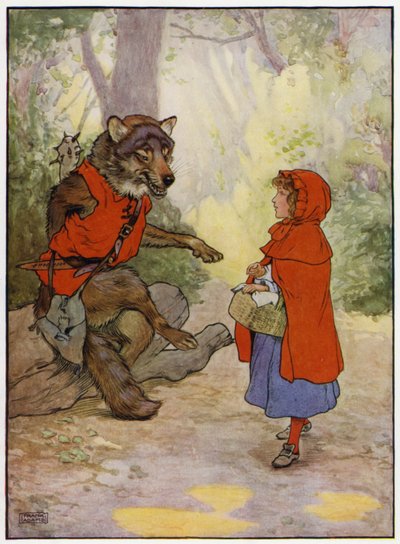Rødhætte (farve litho) af Frank Adams