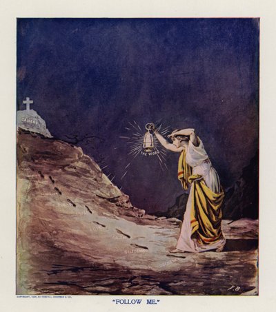 "Følg mig" (farvelitografi) af Frank Beard