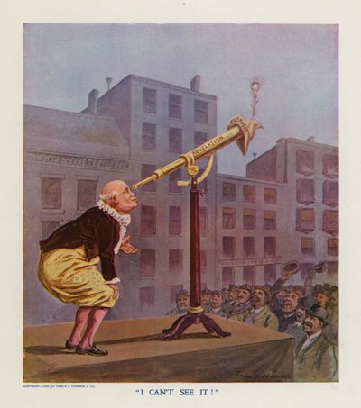 "Jeg kan ikke se det" (farvelitografi) af Frank Beard