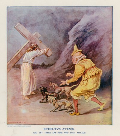 Utroskabens angreb (farvelitografi) af Frank Beard