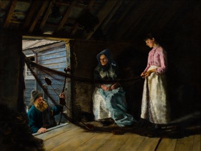 Mending Fathers Nests, 1884 af Frank Bodilly
