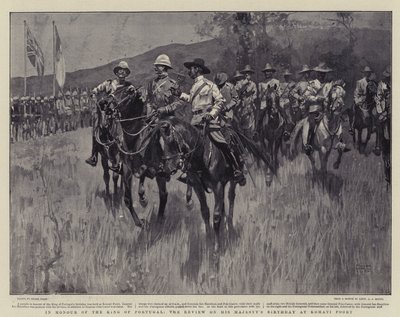 Til ære for kongen af Portugal, anmeldelse af majestætens fødselsdag i Komati Poort af Frank Craig